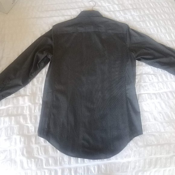 Calvin Klein Black & Grey Striped Dress Shirt - Picture 12 of 16